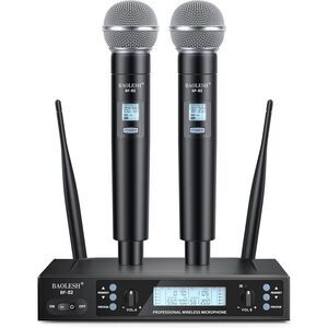 BAOLESH Dual Wireless Microphone System With Up To 200 ft Range